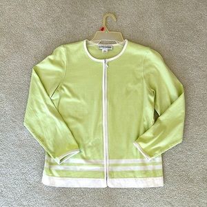 Fresh and Stylish: Cathy Daniels Avocado Green Cotton Jacket - Size Small